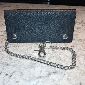 NEW! Handcrafted Black Leather Chain Biker Wallet